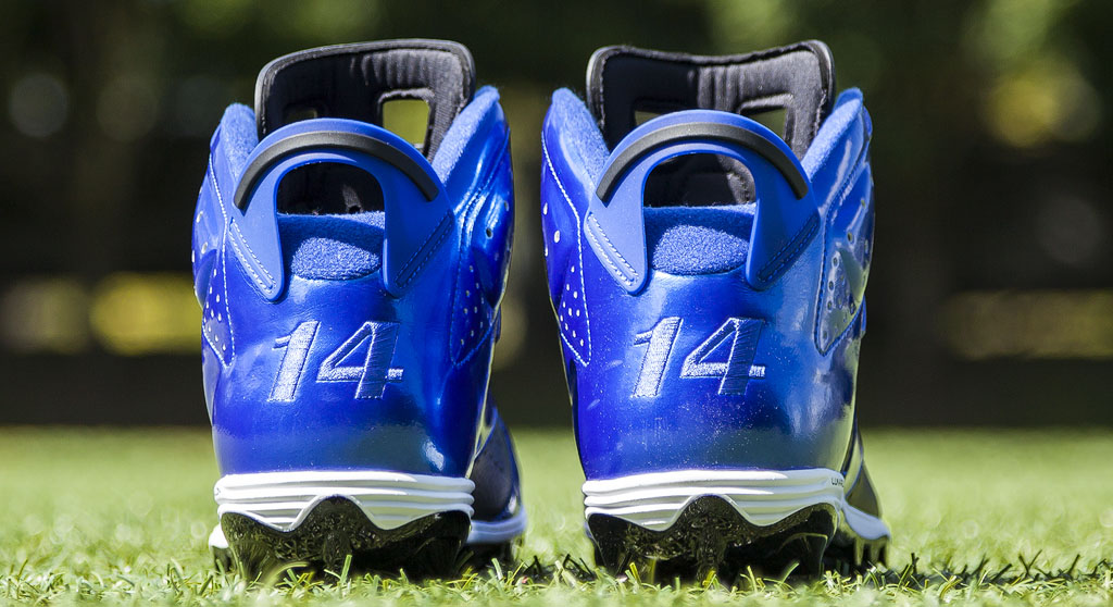 Hakeem Nicks' Air Jordan VI 6 Colts PE Cleats (2)