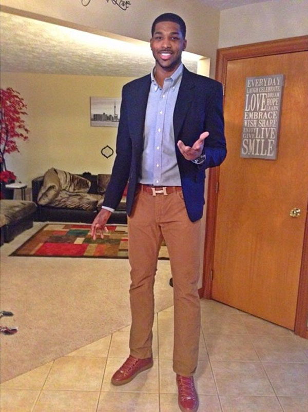 Tristan Thompson wearing Balenciaga Arena Brown