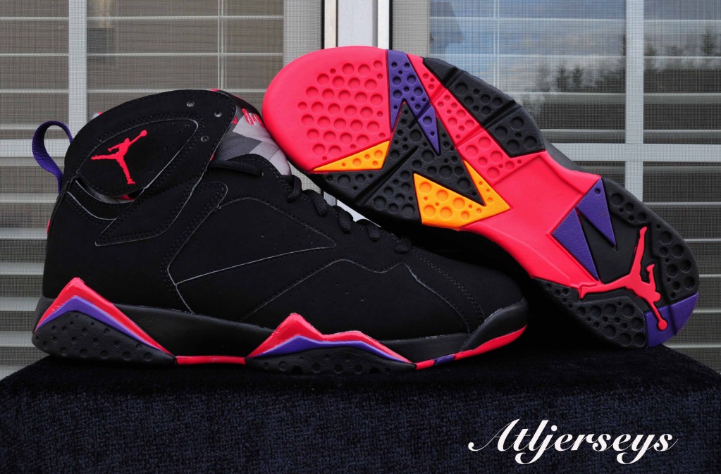 black red and purple jordan 7