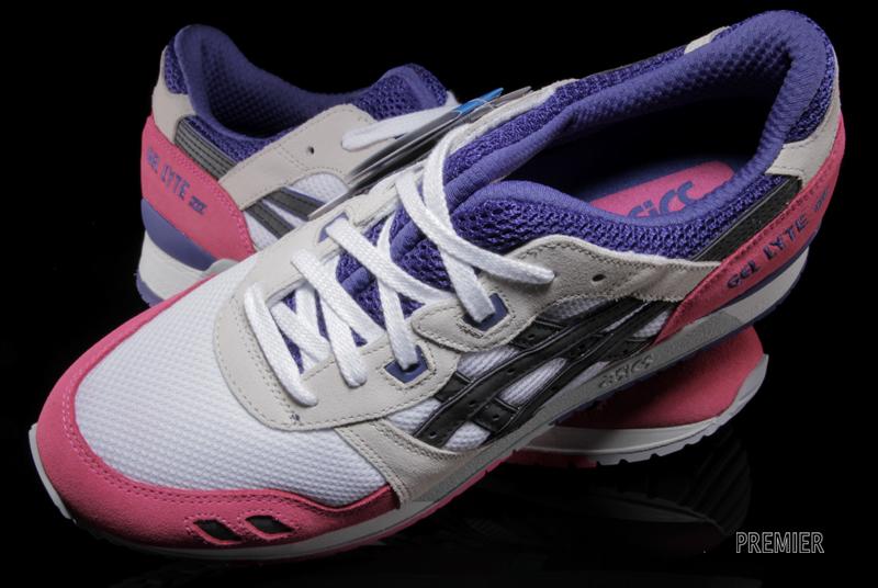 asics gel lyte III pink white purple tongue