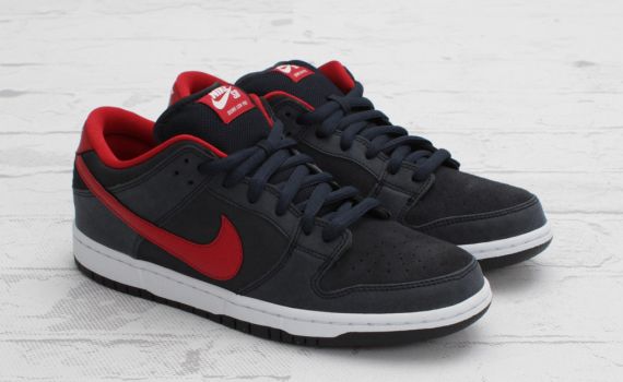 Nike SB Dunk Low - Dark Obsidian/Gym Red-White | Sole Collector