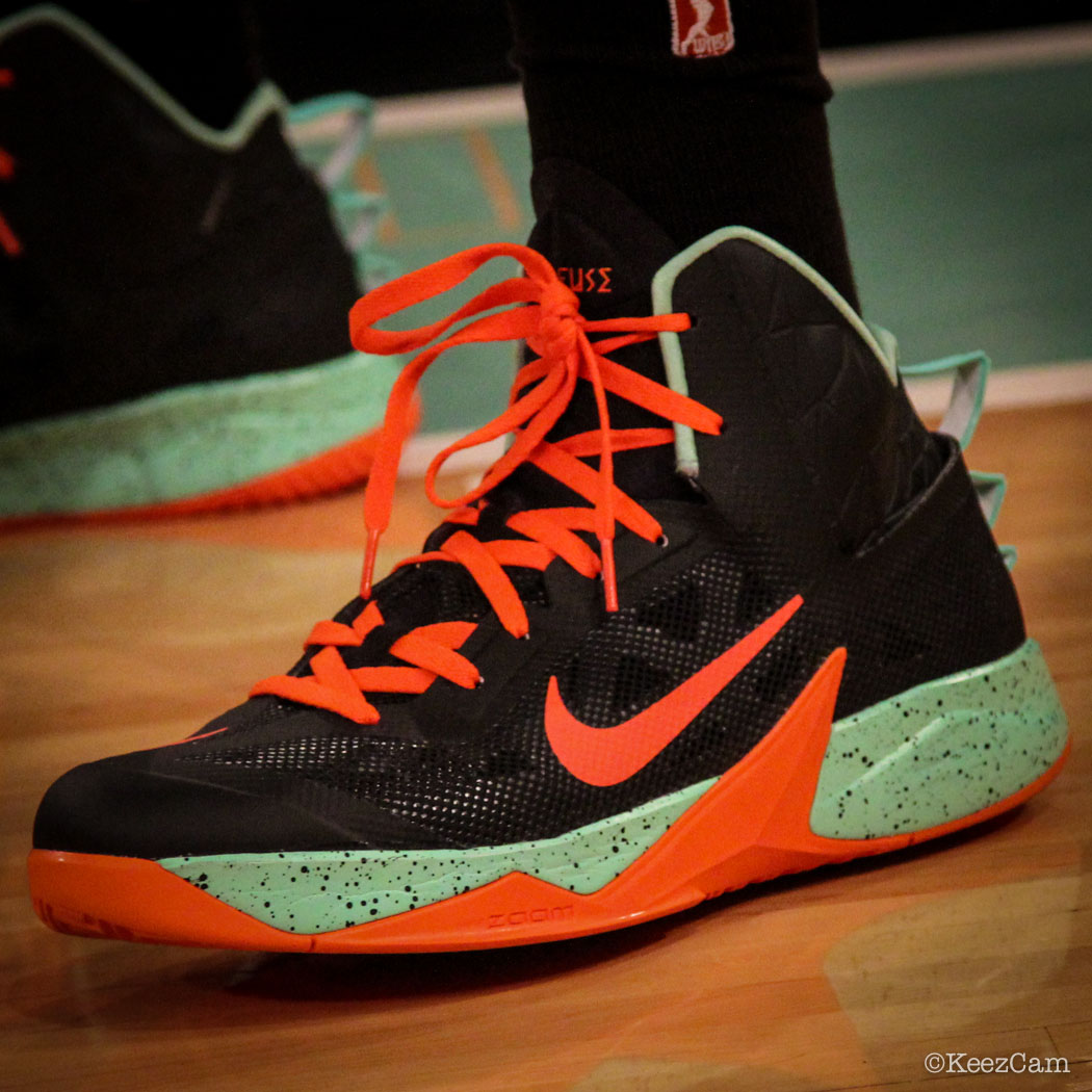 Tina Charles wearing Nike Hyperfuse 2013 PE