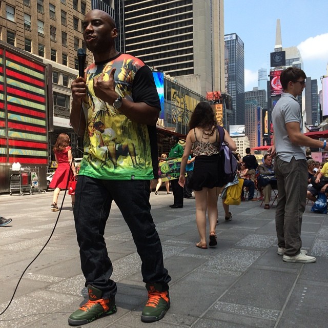 Charlamagne wearing TMNT x FILA M-Squad