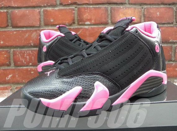 Jordan retro 14 pink best sale and black