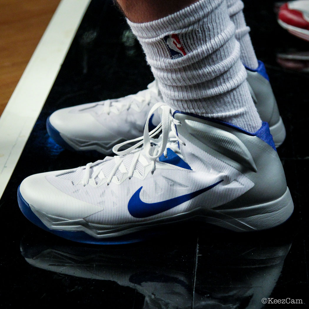 SoleWatch // Up Close At Barclays for Nets vs Pistons // Josh Harrellson wearing Nike Hyper Quickness