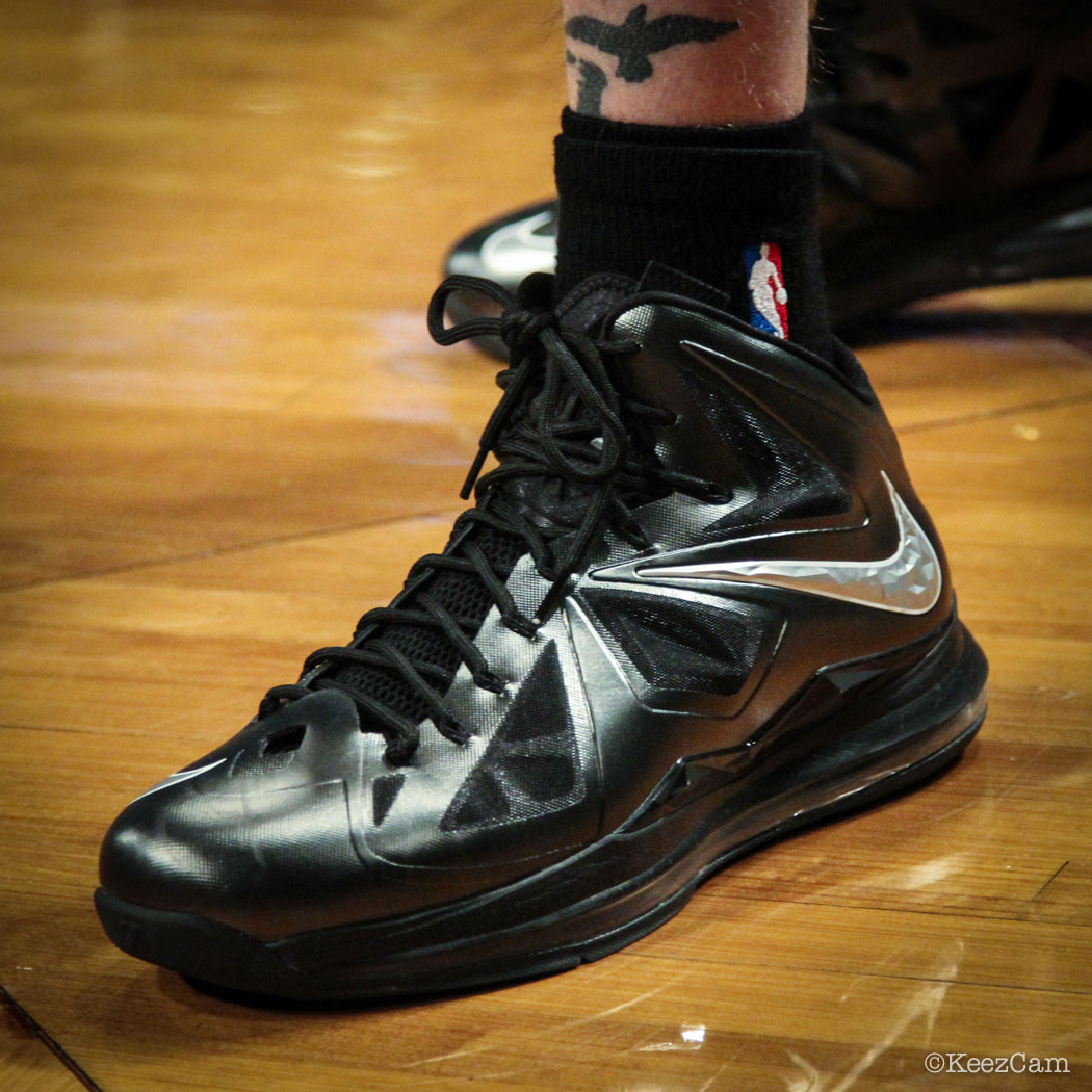 Sole Watch // Up Close At Barclays for Nets vs Heat - Chris Anderson wearing Nike LeBron 10