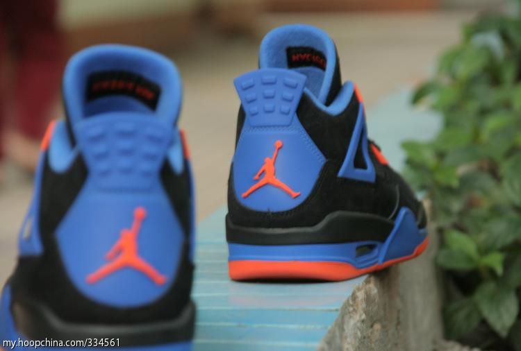 Black blue and hot sale orange jordan 4s