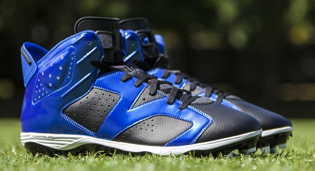 Hakeem Nicks' Air Jordan VI 6 Colts PE Cleats (1)