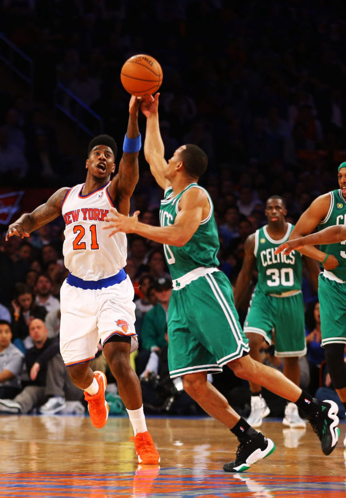 Iman Shumpert wearing adidas Top Ten 2000 2WO 1NE; Avery Bradley wearing adidas Real Deal