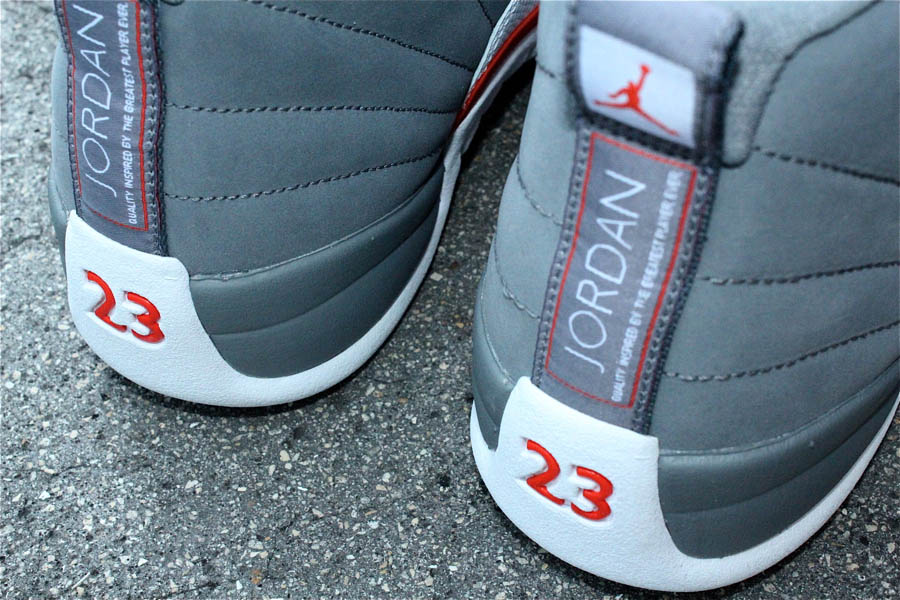 Air Jordan XII 12 Cool Grey White Team Orange 130690-012 (2)