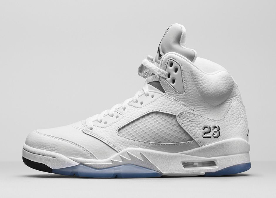 jordan 5 metallic white