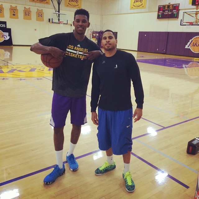 Nick Young wearing Nike Kobe 9 EM iD