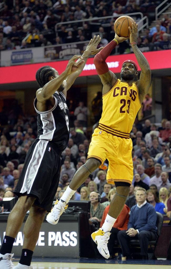 LeBron James wearing Nike LeBron XII 12 Cavs Home PE (1)