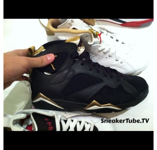 jordan retro 7 gold and black