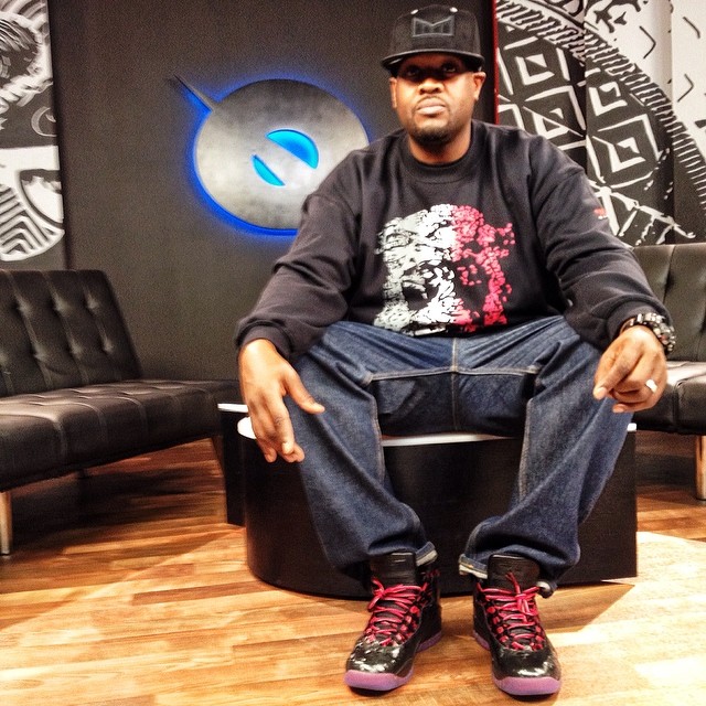 DJ Clark Kent wearing Air Jordan 10 Doernbecher