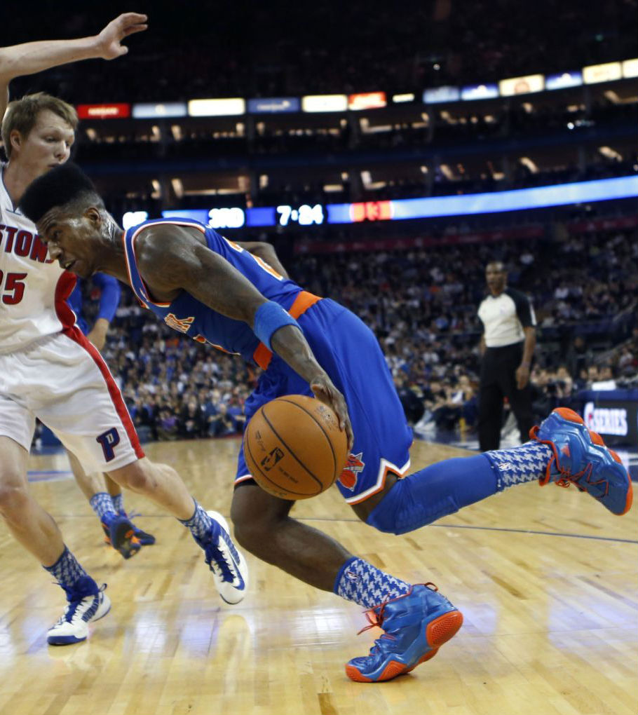 Iman Shumpert wearing adidas Top Ten 2000 Bright Lights, Big City NYC