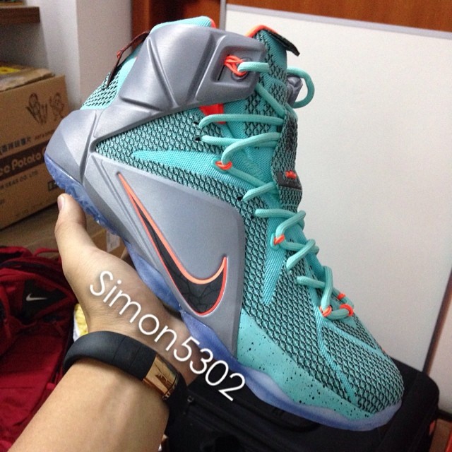 Nike LeBron XII 12 Teal/Grey-Orange Sample (9)