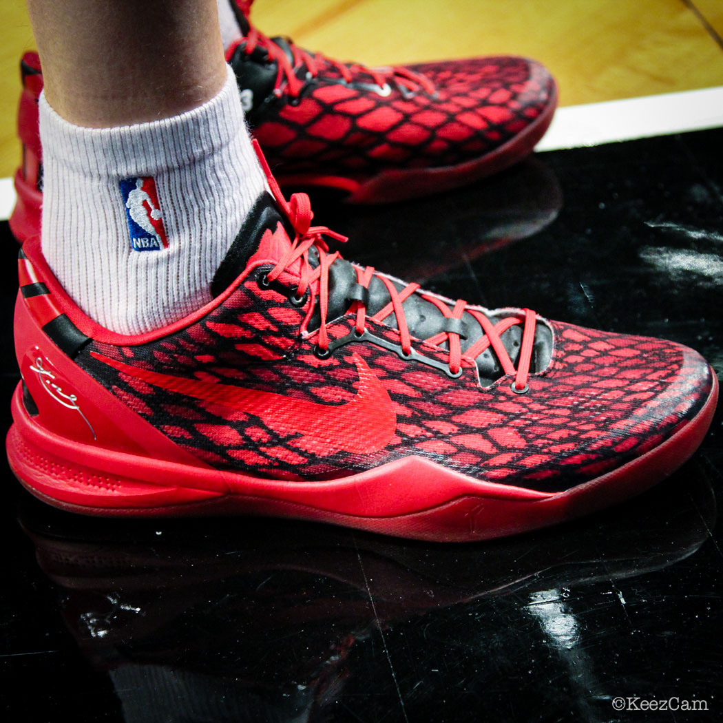 SoleWatch // Up Close At Barclays for Nets vs Pistons - Jones Jerebko wearing NIKEiD Kobe 8