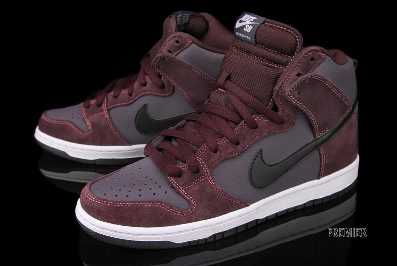 nike sb dunk high maroon