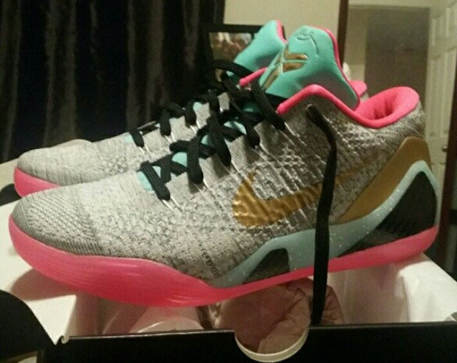 NIKEiD Kobe IX 9 Elite Grey/Pink-Teal