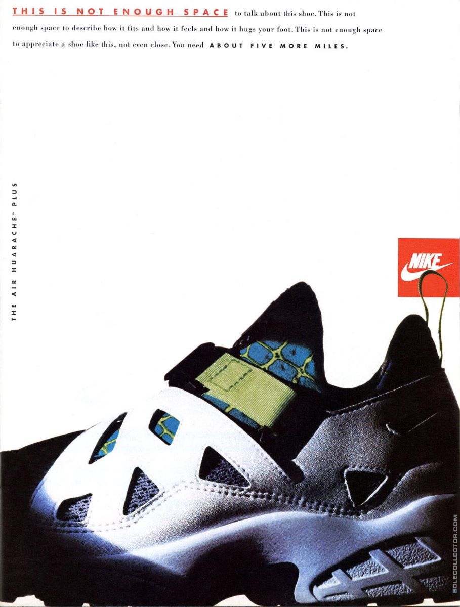 Vintage Ad: Nike Air Huarache Plus from 1993 | Sole Collector