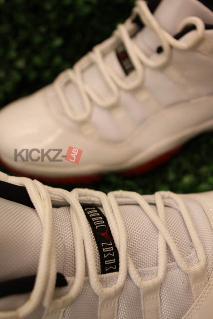 Air Jordan 11 XI Low Retro Shoes White Black Varsity Red 306008-111 (15)