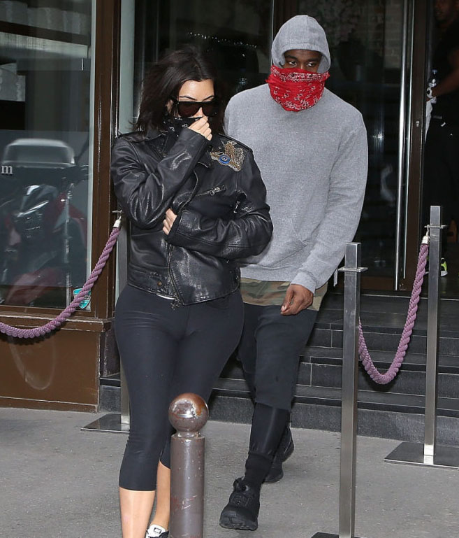 Kanye West Wears adidas ZX Flux Blackout in Paris Complex