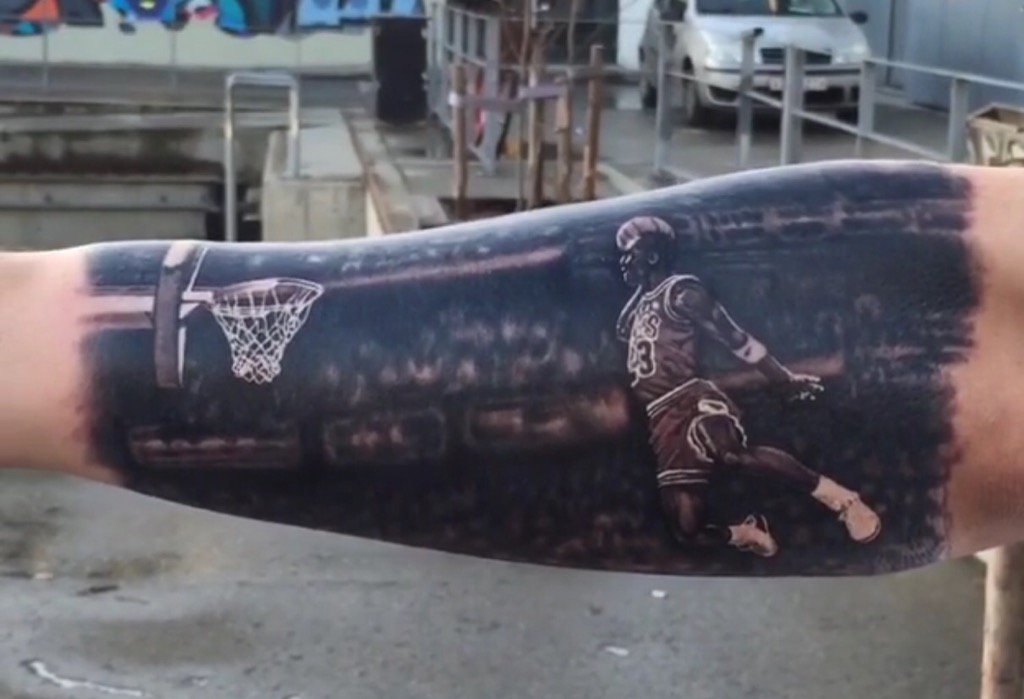 Michael Jordan Free Throw Dunk Tattoo Sole Collector