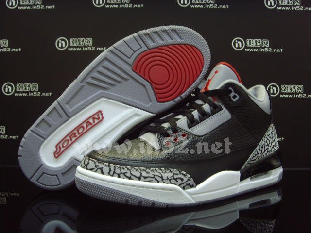 Air Jordan Retro 3 Black Varsity Red Cement 136064-010