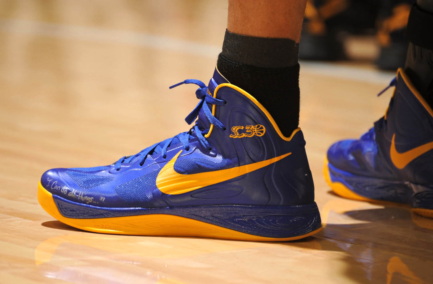 Nike Lunar Hyperdunk Stephen Curry Blue And Yellow Shoes 7944