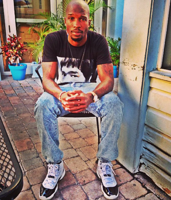 Chad Johnson wearing Air Jordan 11 XI Concord