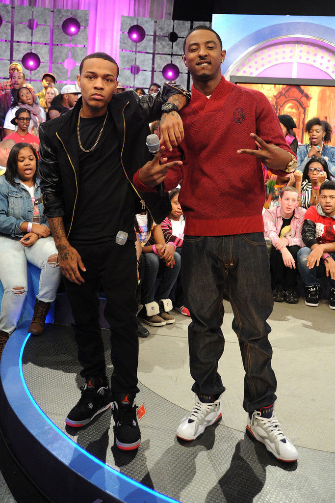 Bow Wow wearing Air Jordan IV 4 Black Cement; Shorty Da Prince wearing Air Jordan VII 7 Olympic (2)