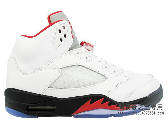 Air Jordan V 5 White Fire Red Black 136027-100 (12)