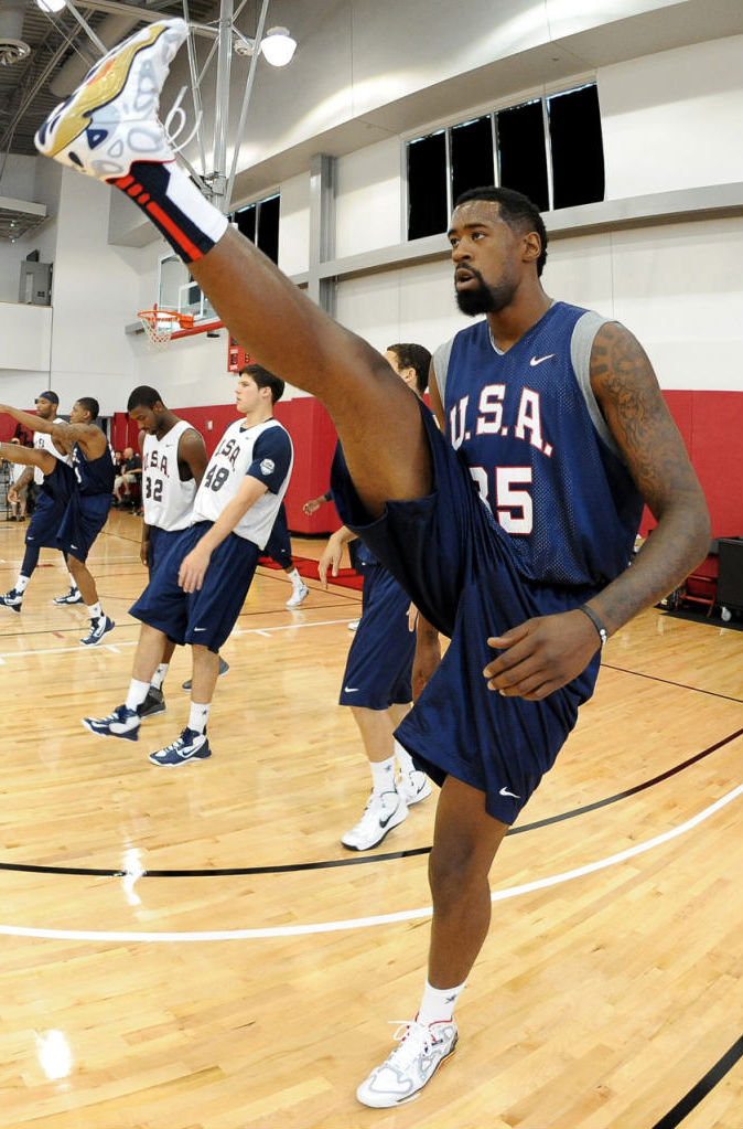 DeAndre Jordan wearing Under Armour Spawn Anatomix Team USA Olympic