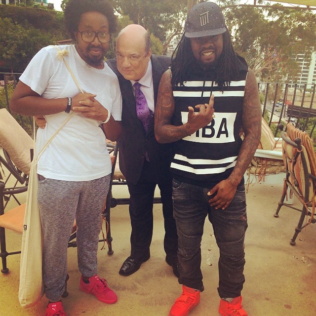 Wale wearing Nike Air Yeezy II 2 Red October