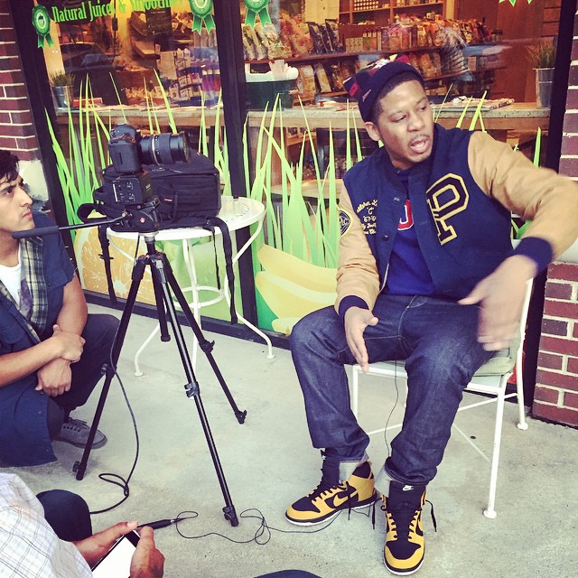 Vado wearing Nike Dunk High Gold Dart