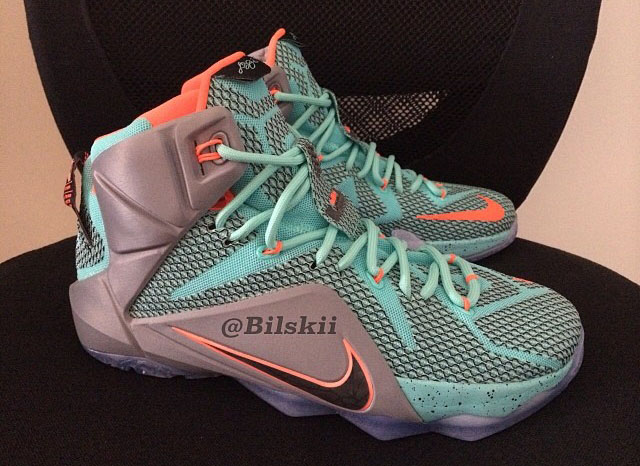 Nike LeBron XII 12 Teal/Grey-Orange Sample (1)