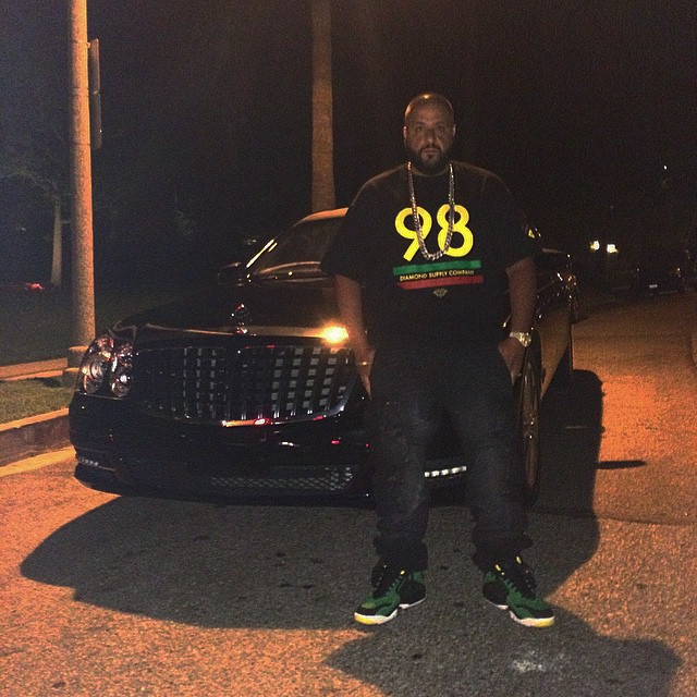 DJ Khaled wearing Nike Air Diamond Turf Oregon Ducks