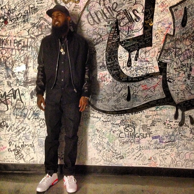 Stalley wearing Air Jordan 6 Retro White/Infrared