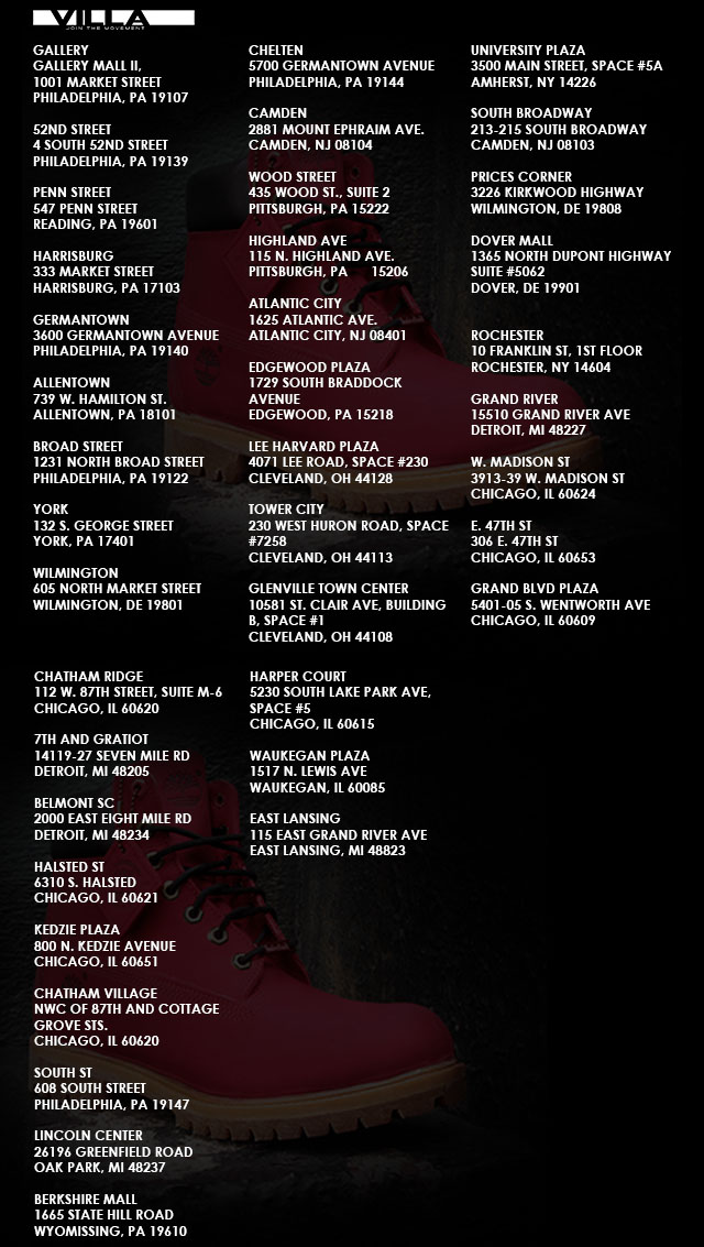 VILLA x Timberland 'JTM' 6-Inch Boot Launch Location List (2)