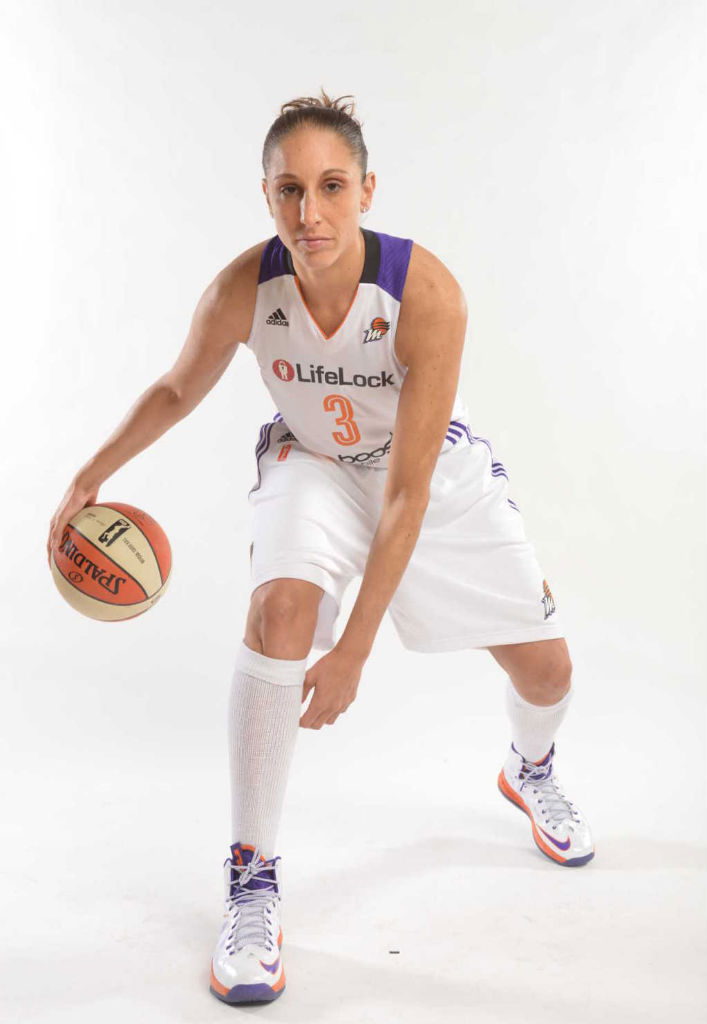 Diana Taurasi wearing Nike LeBron X PE