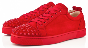 red sneakers with spikes