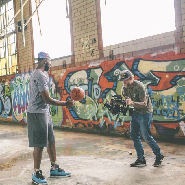 Andre Drummond wearing Air Jordan III 3 Powder Blue