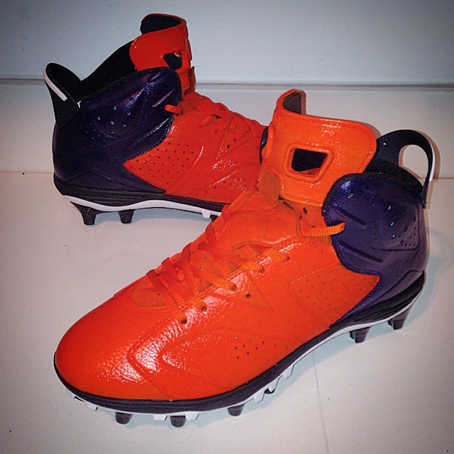 Rahim Moore wearing Air Jordan VI 6 Broncos by Soles by Sir (1)