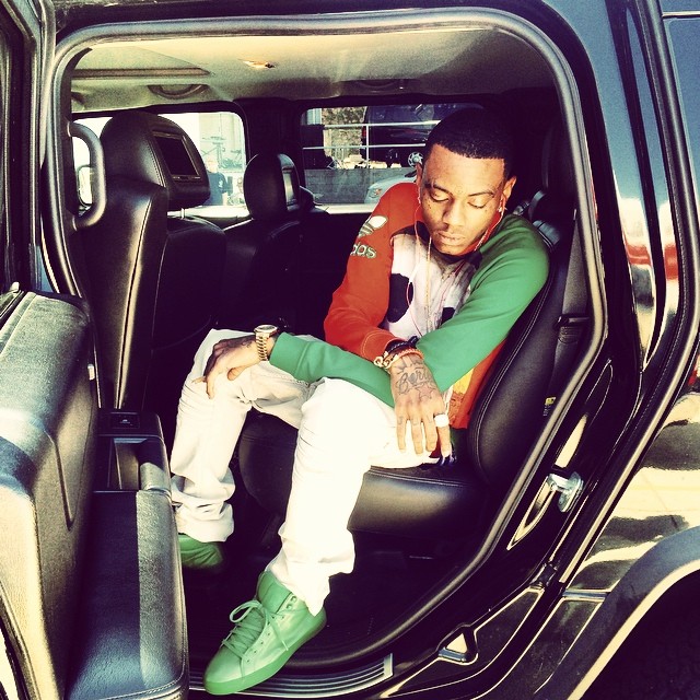 Soulja Boy wearing Reebok T-Raww Green