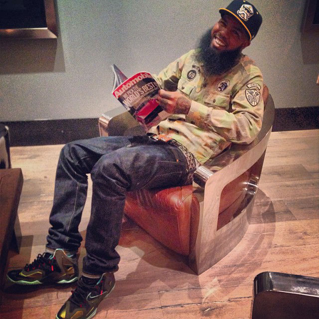 Stalley wearing Nike LeBron 11 XI King's Pride