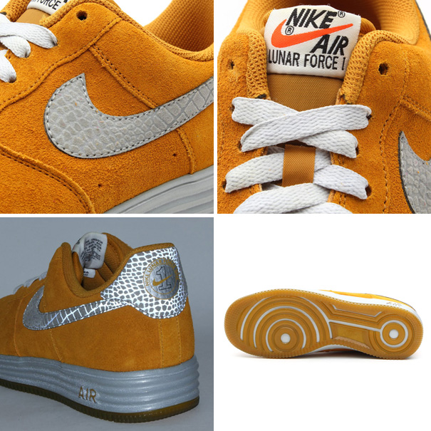 nike lunar force 1 gold suede reflective silver croc details