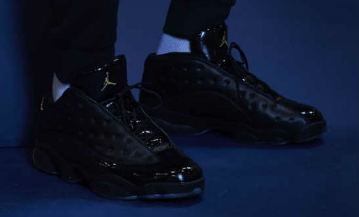 jordan 13 all black leather