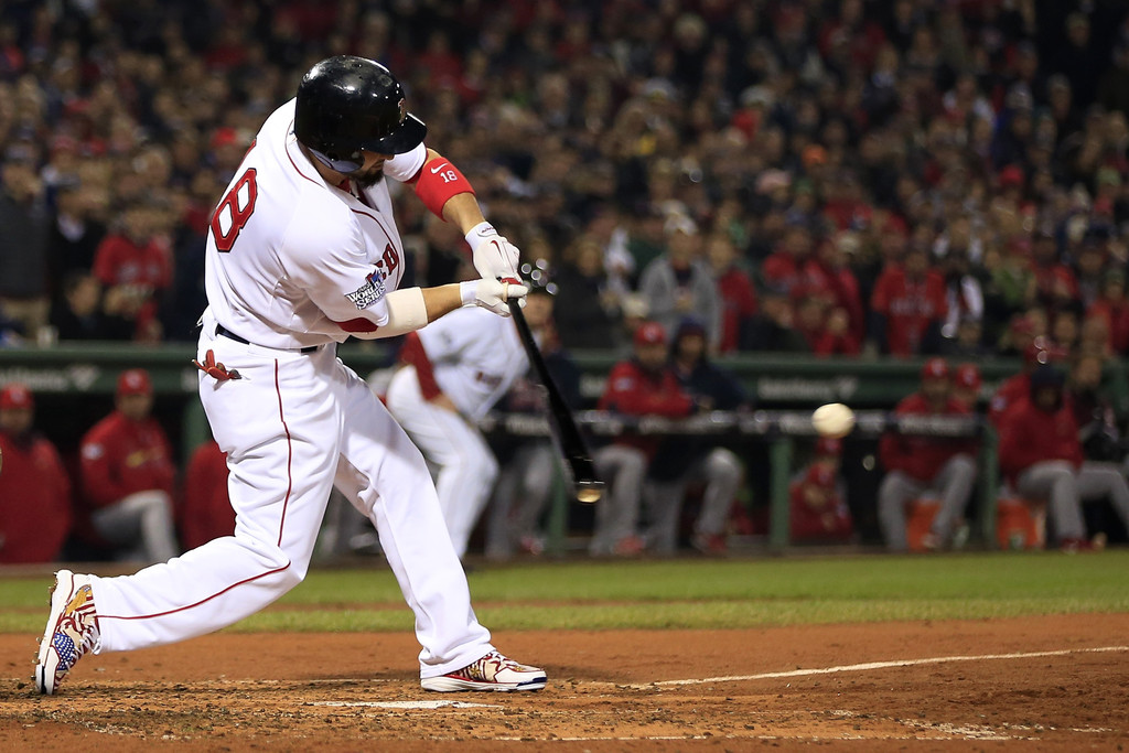 Shane Victorino in the Nike Air Huarache 2KFresh Boston Strong Custom