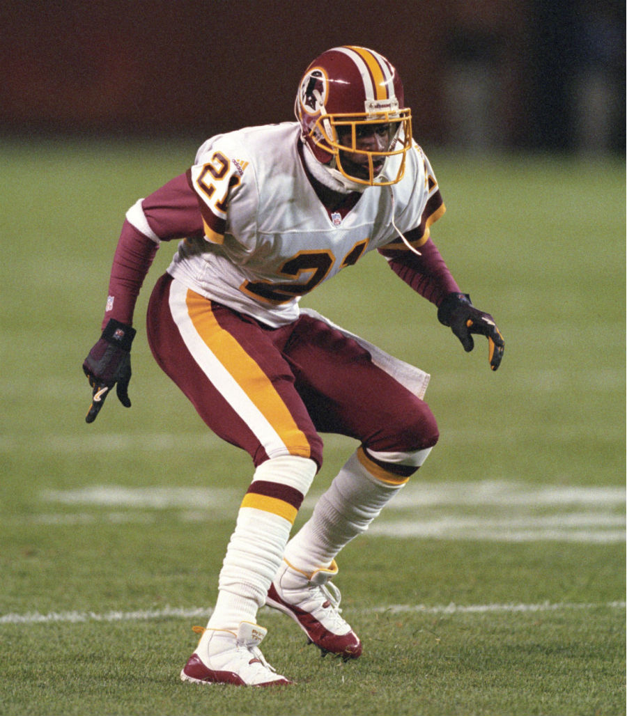 Deion Sanders wearing Air Jordan XI 11 Redskins PE (9)